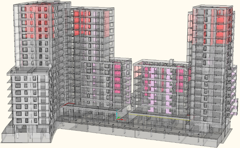 Modèle 3D du complexe résidentiel (© MGM Konstrukcje Inżynierskie)
