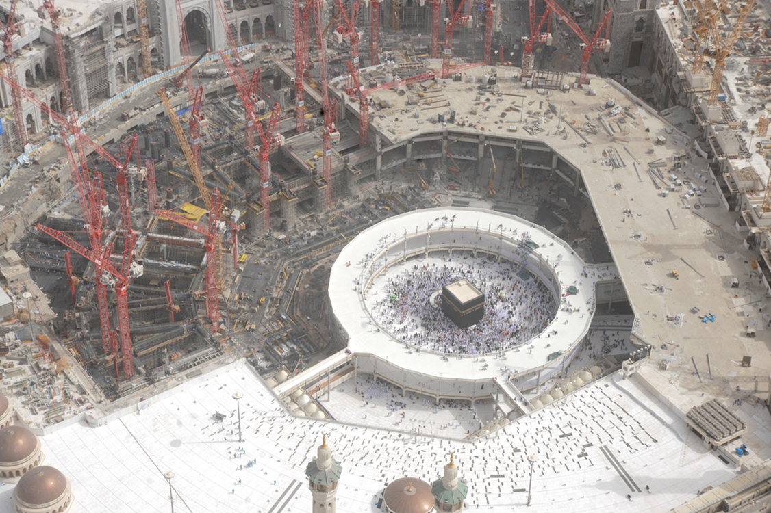 Chantier d’extension de la grande mosquée de la Mecque (© GHI)