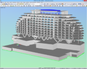 Modèle spatial d'un hôtel dans RFEM (© Sailer Stepan and Partner)