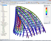 Déformations du modèle RFEM de l’un des sommets de tour (© Werner Sobek Stuttgart)