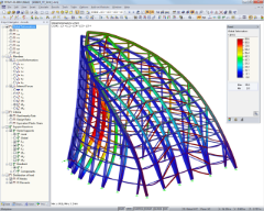 Déformations du modèle RFEM de l’un des sommets de tour (© Werner Sobek Stuttgart)