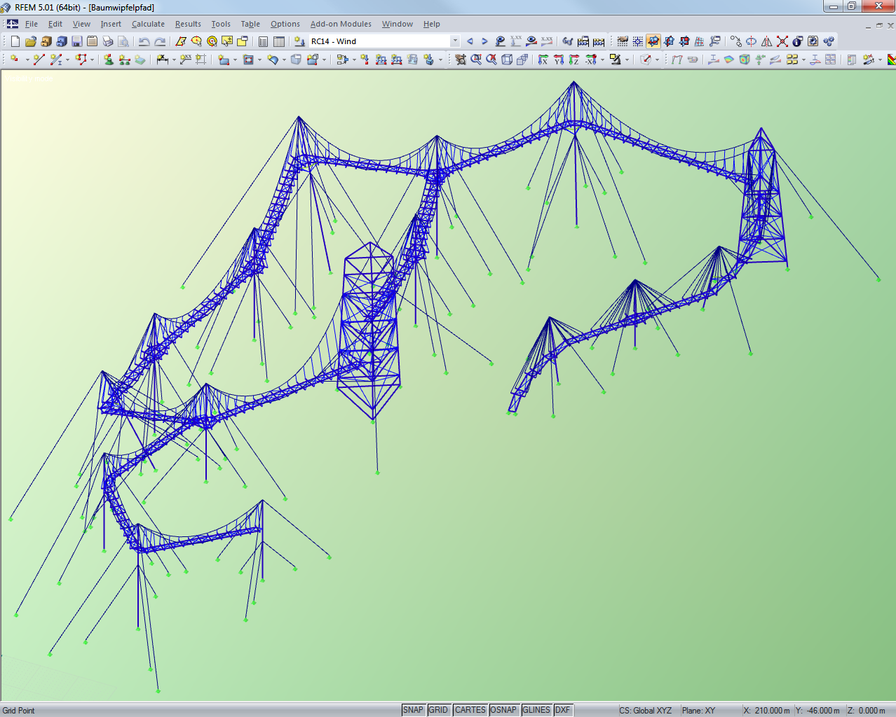 Modèle de la structure complète dans RFEM (© Meyer+Schubart)