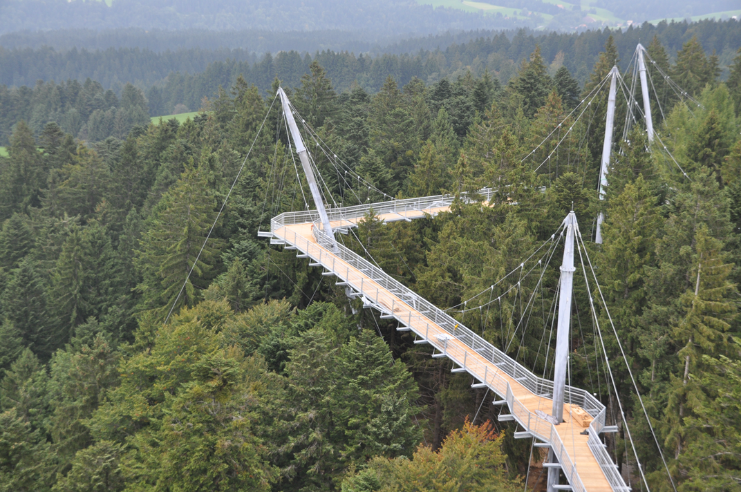 Ponts haubannés de la passerelle (© skywalk allgäu)