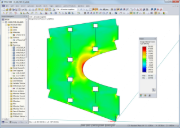 Bemessung einer Scheibe ca. 4 m x 6 m in RFEM (© Finnforest)