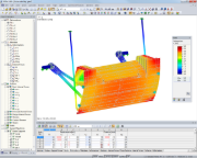 Déformations globales de la vanne-segment dans RFEM (© Ingenieurbüro Jürgen Ehlenz)