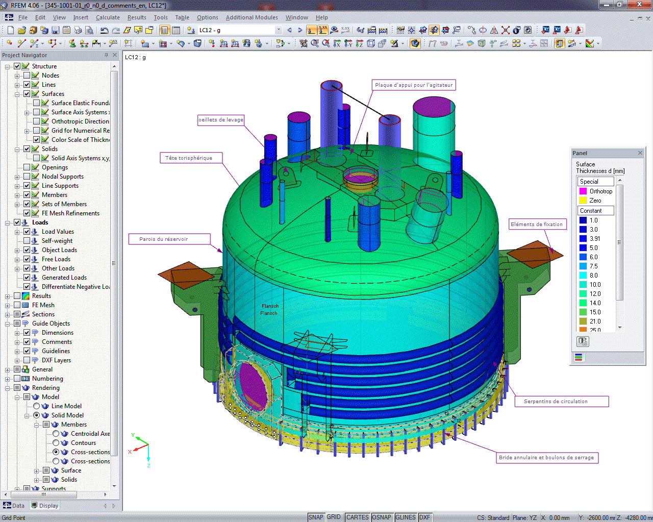 Modèle de calcul dans RFEM (© Peter & Partner)