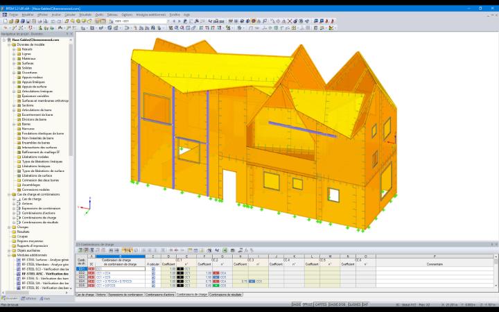 Modèle 3D de la House Gables dans RFEM (© Bensonwood)