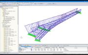 Modèle 3D d'une passerelle piétonne dans RSTAB (© Konstrukt: ING GmbH)