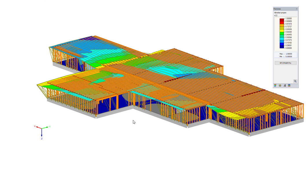 Modèle pour l'analyse sismique dans RFEM (© Artemis Ingenieur)