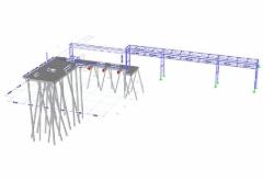Modèle RFEM de la passerelle en béton et du pont en tubes d’acier (© Witteveen+Bos N.V.)