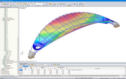 Toiture du stade après la recherche de forme (© FHS Ingeniería Estructural Ltda.)