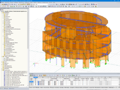 Modèle 3D du bâtiment en bois de quatre étages dans RFEM (© Isenmann Ingenieur GmbH)