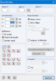 Boîte de dialogue « Nouvelle ligne »