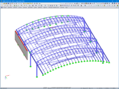 Modèle RFEM de la halle en acier