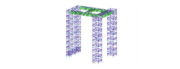 Modèle 3D de la structure de l'échafaudage dans RFEM (© PlusEight System AB)