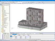 Modèle d'un immeuble résidentiel de grande hauteur dans RFEM (© bauart Konstruktions GmbH & Co.KG)