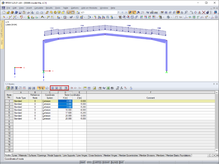 Fonctions de sélection dans la barre d'outils du tableau