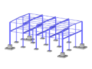 Structure métallique avec fondations