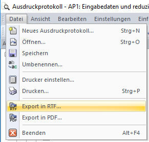 Exporter en RTF