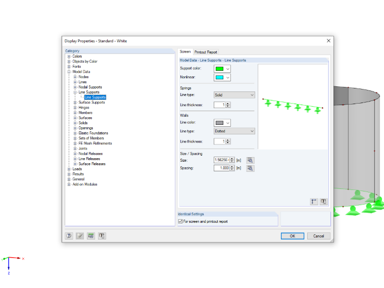 Modification de la taille de l’appui linéique
