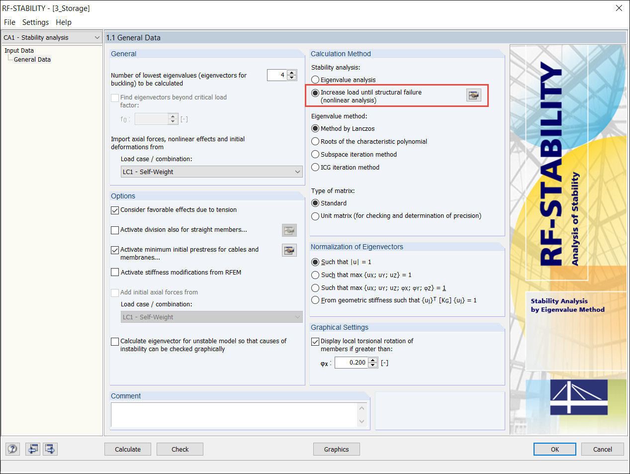 Calcul non linéaire dans RF-STABILITY