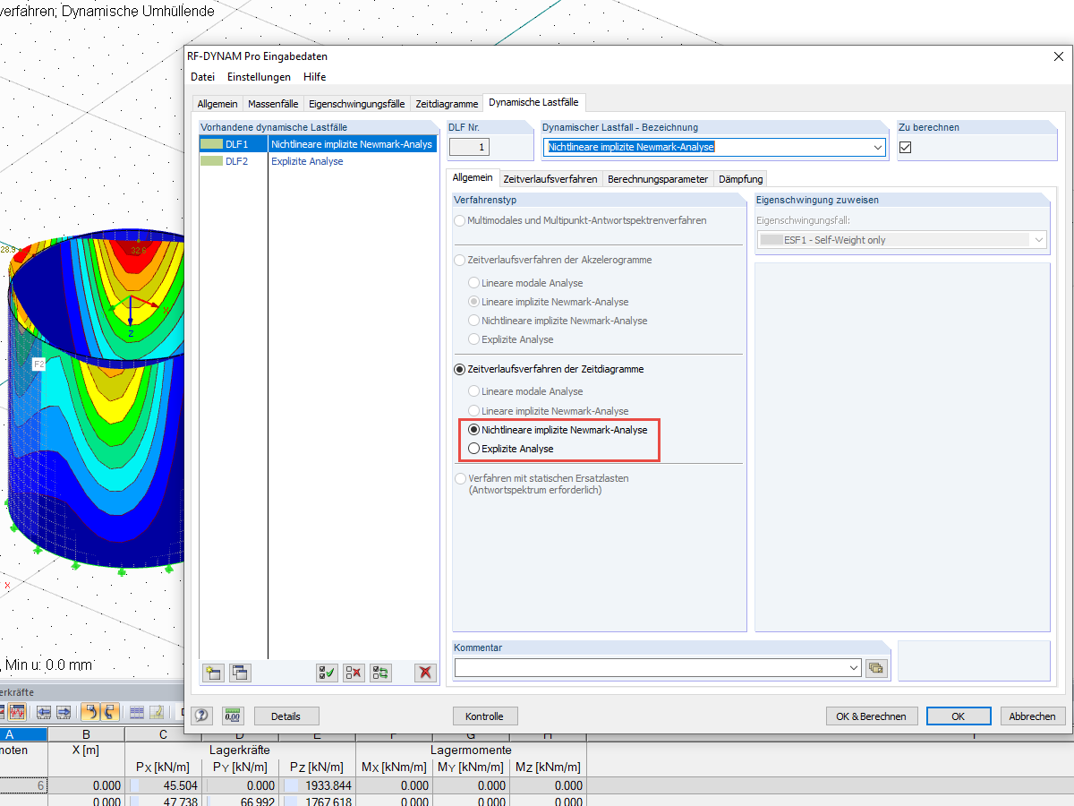 Sélection de la méthode d’analyse dans RF-DYNAM Pro