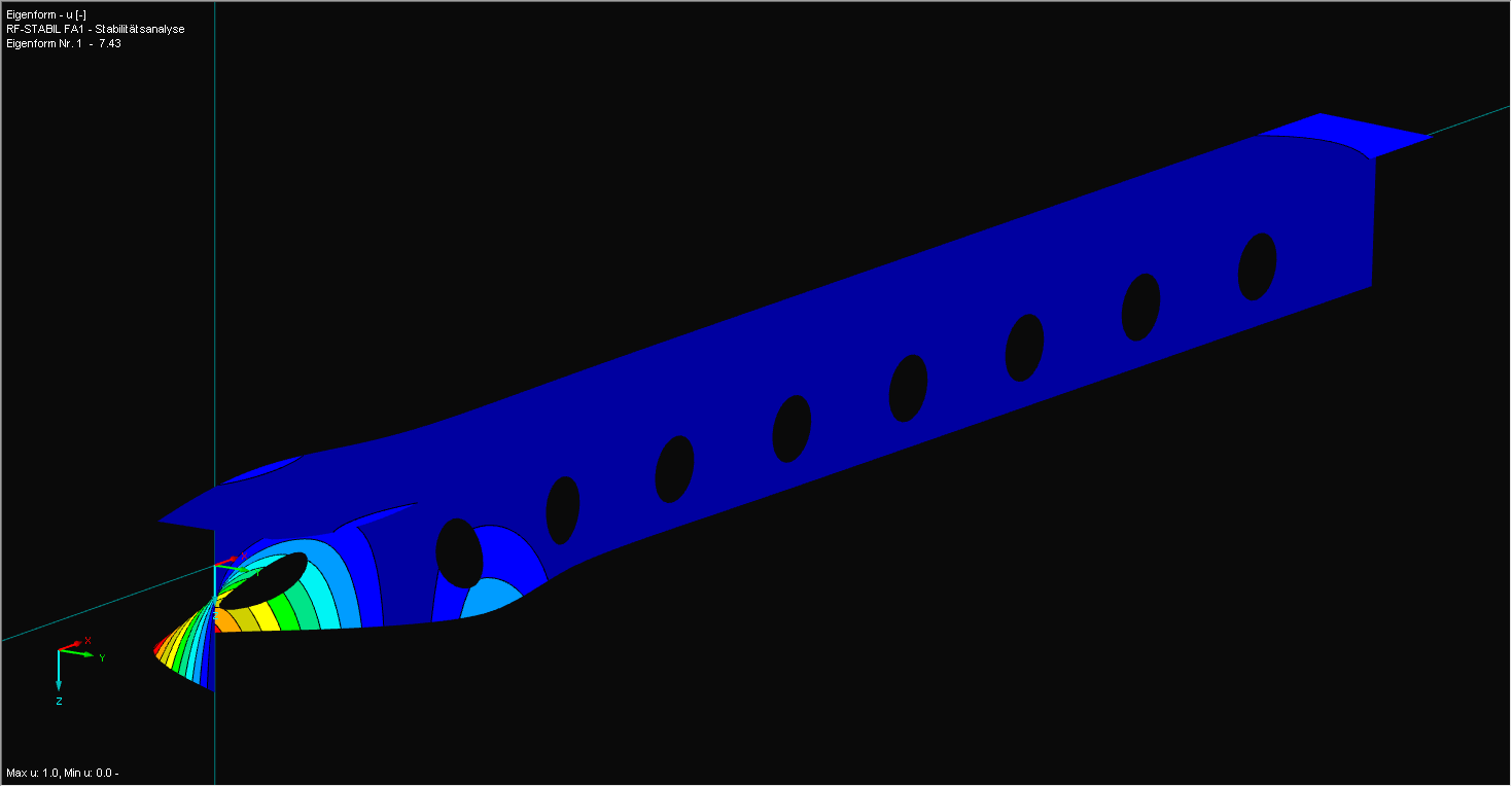 Mode de flambement d’une barre comme structure plane