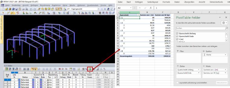 Liste de pièces via le tableau croisé dynamique Excel