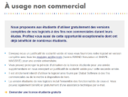 Conditions de la version étudiante