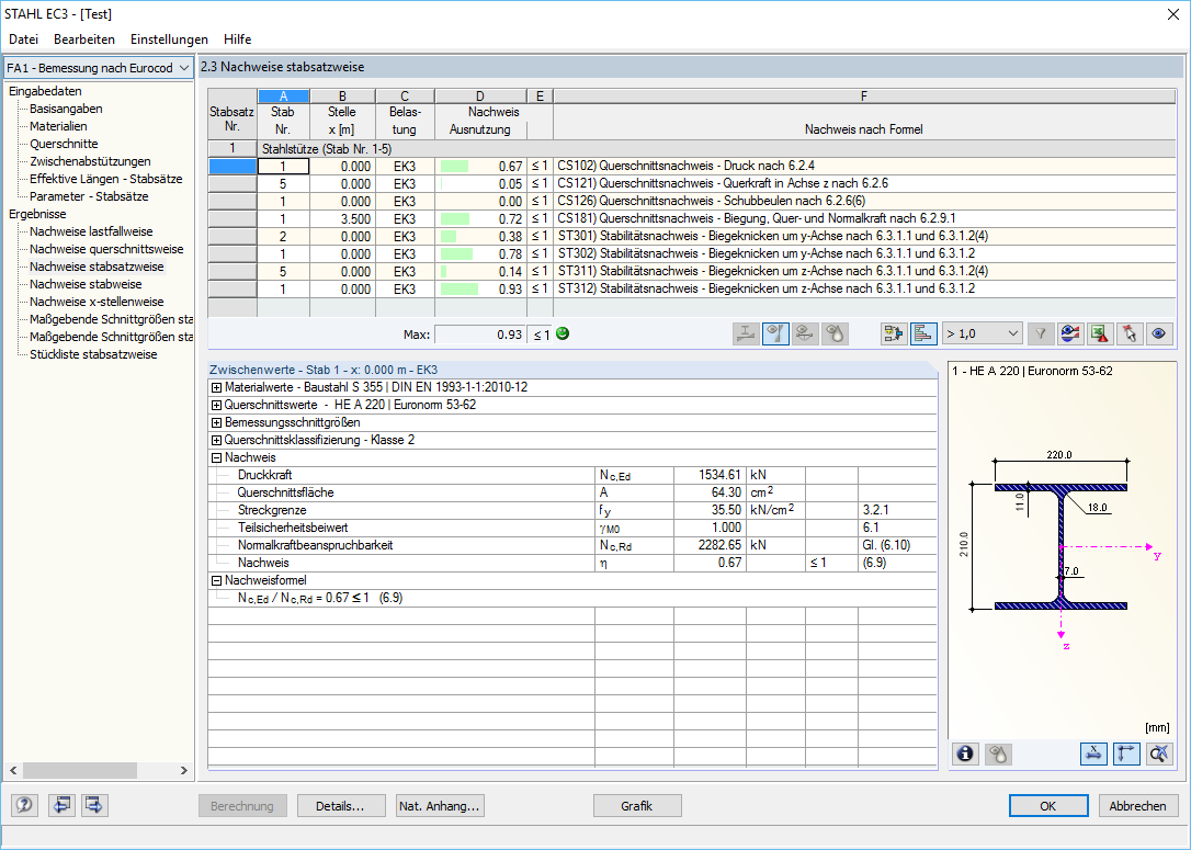 Calcul dans RF-/STEEL EC3 selon EN 1993-1-1