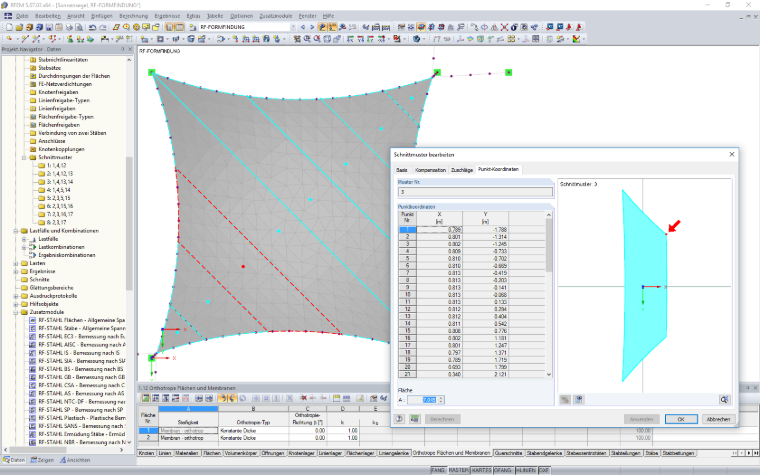 Affichage des patrons de coupe dans le modèle RFEM