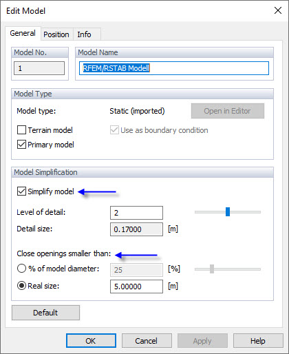 Définition des ouvertures dans RWIND Simulation