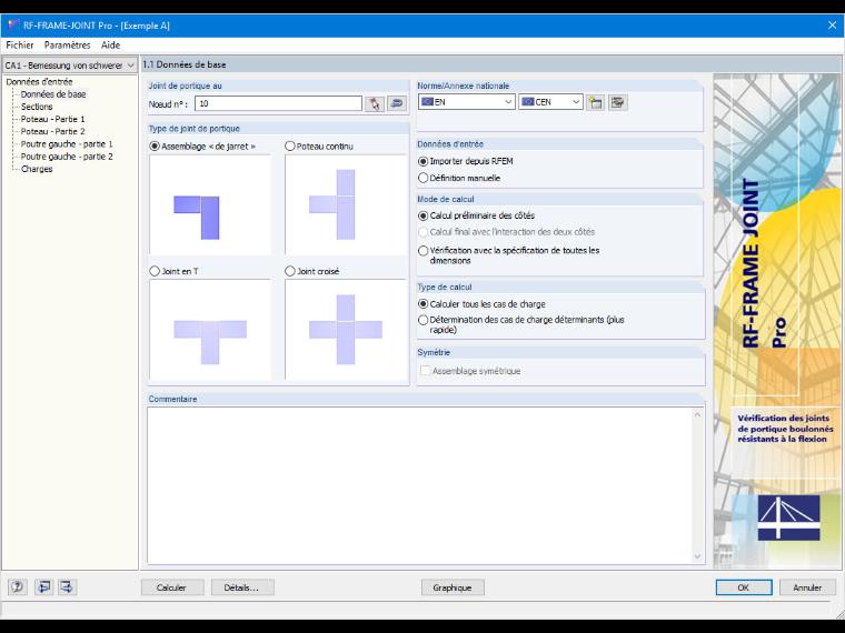 Boîte de dialogue RF-FRAME-JOINT Pro