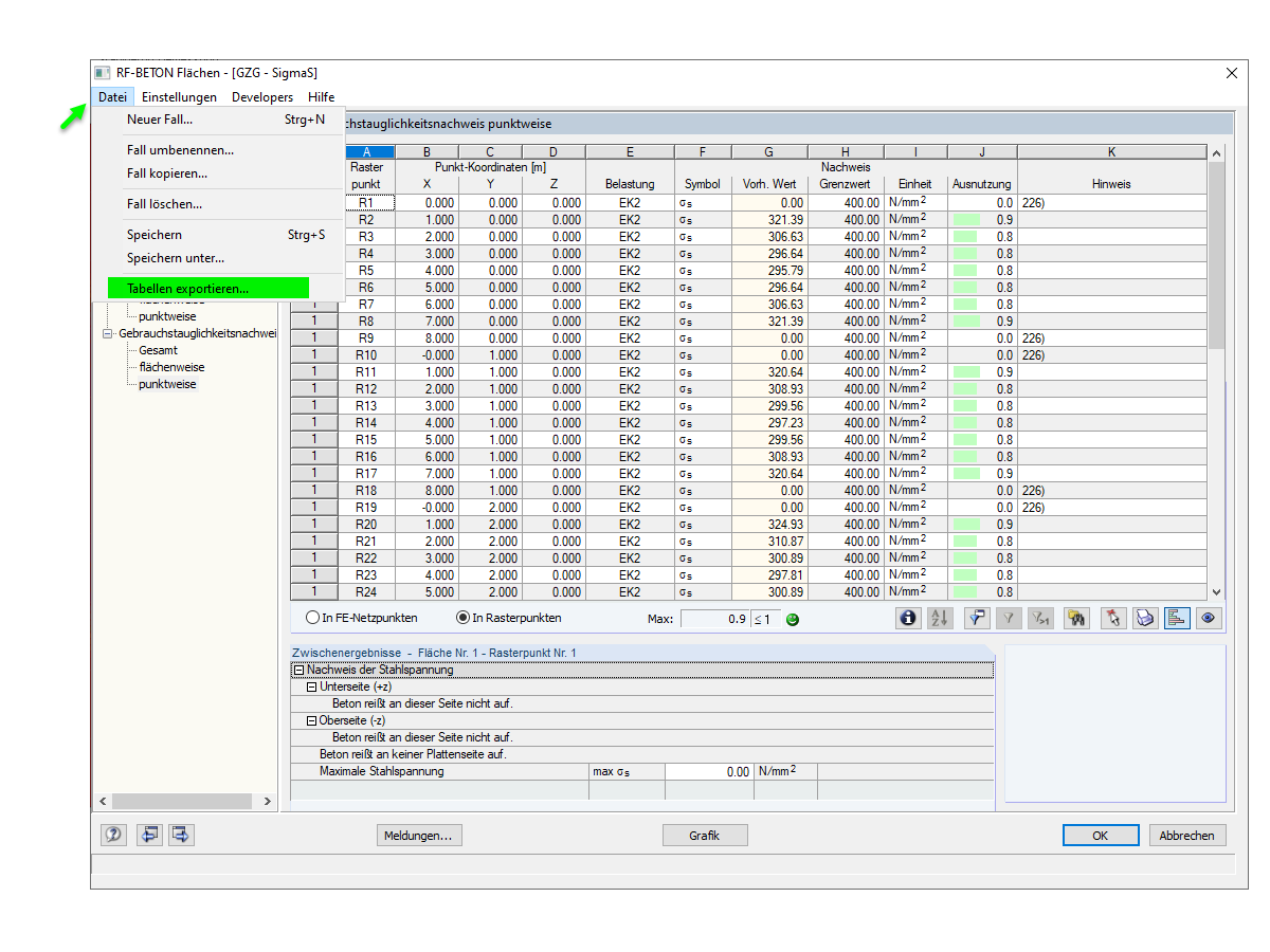 Fonction d'exportation dans le module additionnel