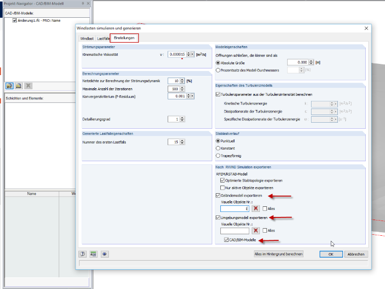 Possibilité d'exporter des objets vers RWIND Simulation
