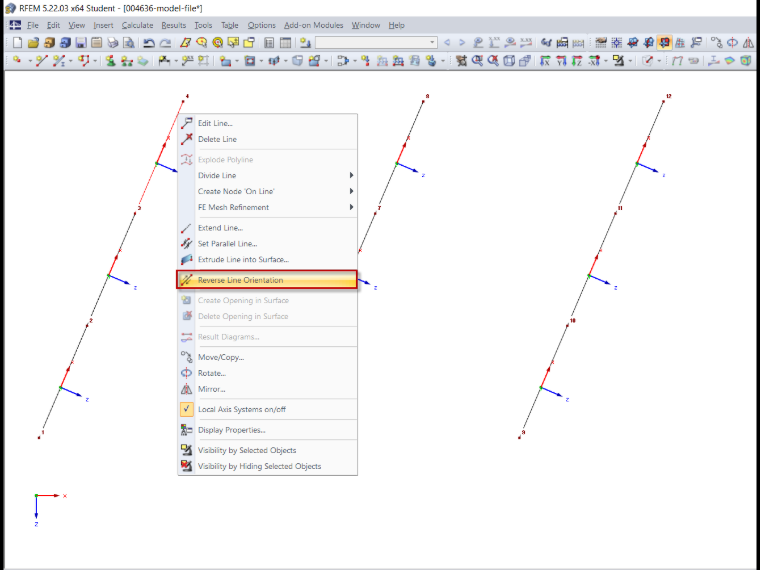 inverser l'orientation des lignes