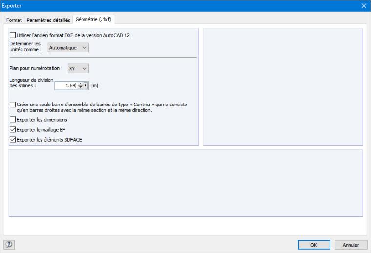 Options d’exportation