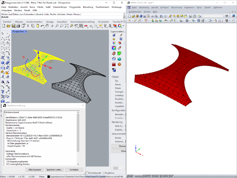 Commande Rhino "MaillagePolygoneEnNurbs"