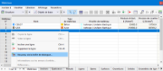 Menu contextuel du tableau