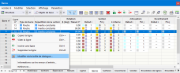 Menu contextuel du tableau