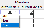 Sélection du ressort de maintien