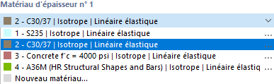 Matériau à sélectionner