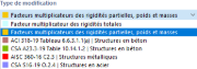 Sélection du type de modification