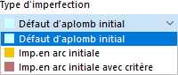 Sélection du type d’imperfection