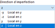 Sélection d’une direction d’imperfection