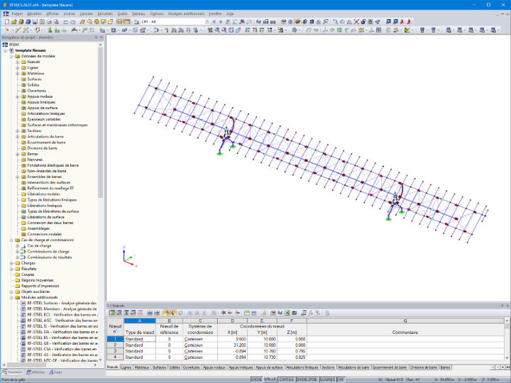 Modèle du tracker solaire dans le logiciel RFEM