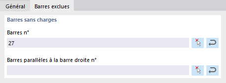 Définition de barres sans charges
