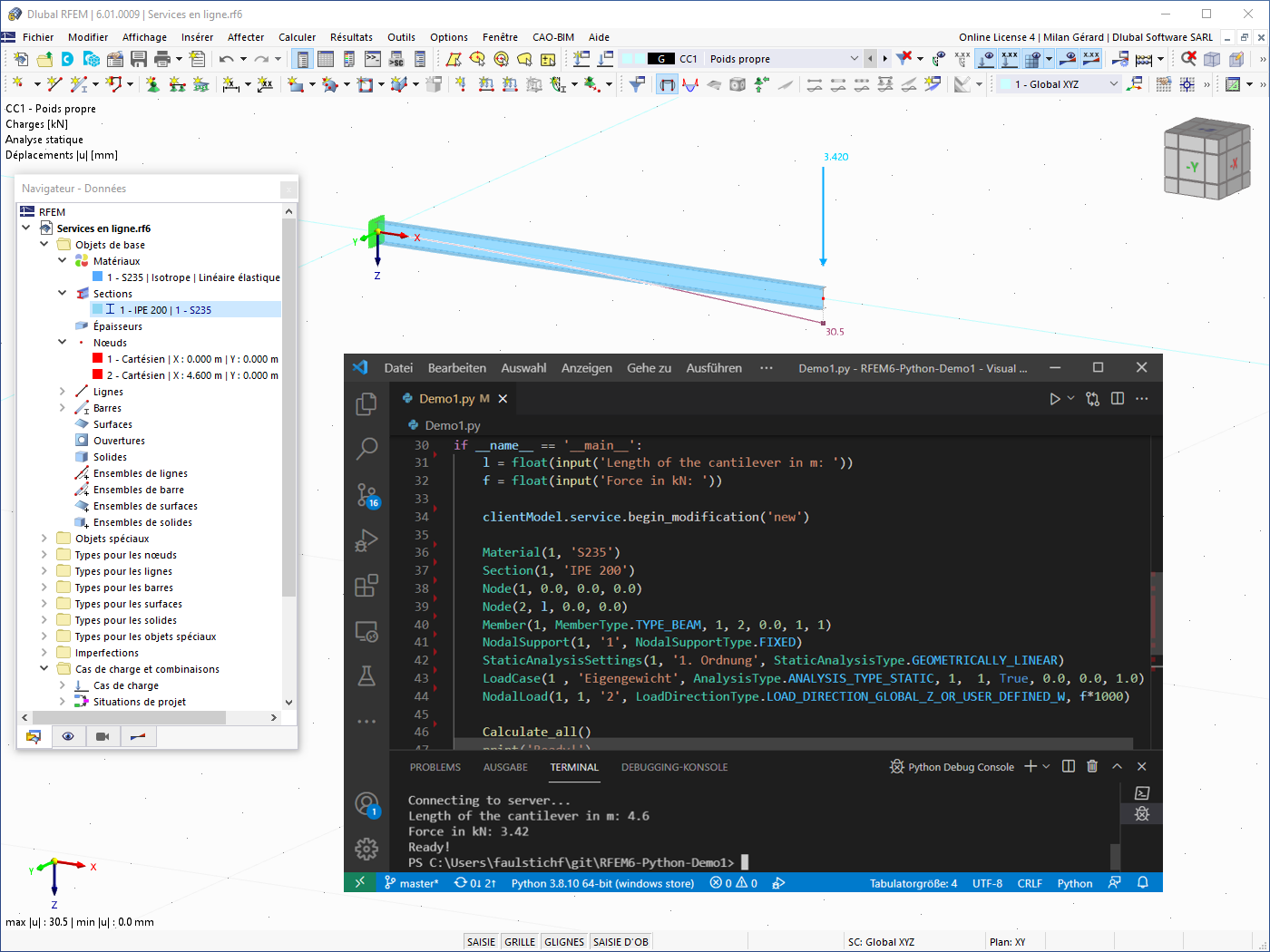 Application programmée en Python pour RFEM 6