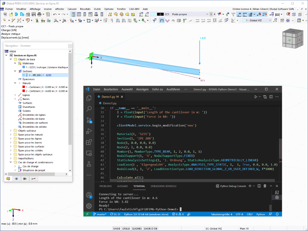 Application programmée en Python pour RFEM 6