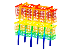 Animation de la déformation globale du bâtiment dans RFEM